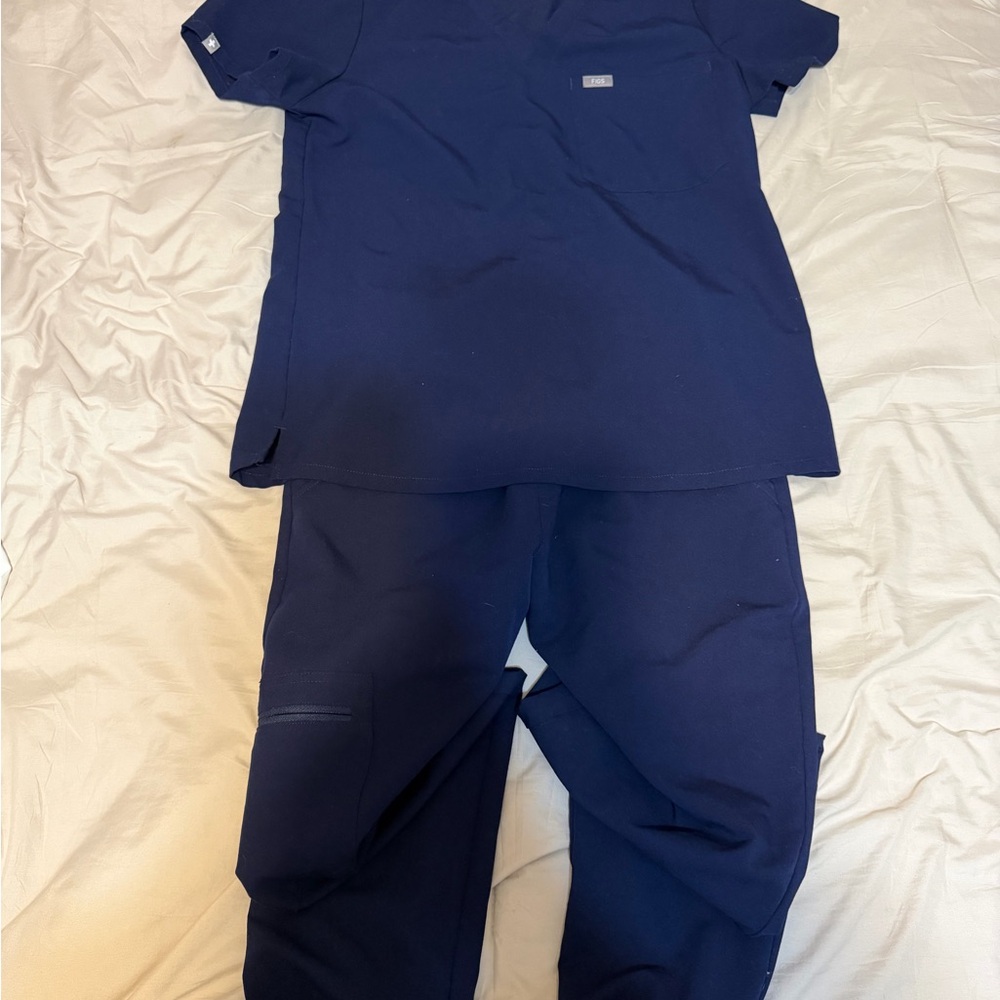 Figs Navy Blue Track Pants & Joggers